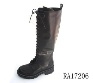 Roberta 诺贝达女鞋2021冬季真皮圆头水钻系带长筒靴RA17206/3880