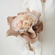 韩式波浪纱花束鲜花网，纱玫瑰花包装材料手打花束，包装纱网