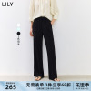 LILY2024夏女装复古凉感通勤气质垂感高腰显瘦直筒西装休闲裤