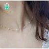天然小珍珠项链 18K金满天星项链 极光小灯泡珍珠链
