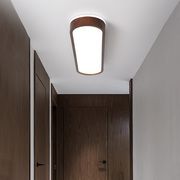 新中式吸顶灯过道胡桃木色长条形灯具实木简约阳台玄关灯门厅走廊