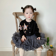 女童春装韩版五角星针织衫，儿童洋气百搭毛衣，公主春季外出长袖外套
