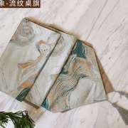 中式简约时尚布艺桌旗桌布现代茶几G餐桌长条装饰桌垫床旗实用