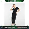 香港直邮潮奢 ASOS 女士ultimate 设计中长茶色带领连衣裙(黑色)