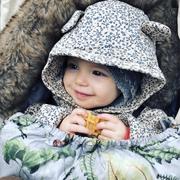 丹麦婴儿连体衣夹棉新生儿宝宝纯棉，男女童外套哈衣爬服冬装外出服