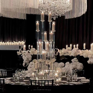 欧式水晶烛台婚庆道具婚礼用品摆件餐桌浪漫蜡烛装饰现代家居烛台