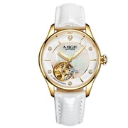 皮带瑞士精致镂空士手表，款表自动品牌防水机械表女时尚夜光