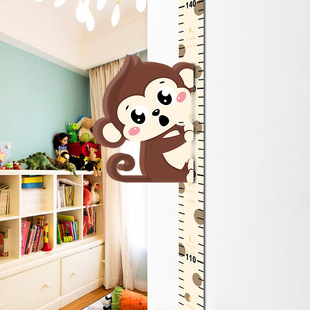 身高贴宝宝儿童身高测量尺磁吸测量仪卡通墙贴可移除大象3d立体
