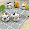 可爱招财猫日式创意陶瓷，猫摆件招财猫，不倒翁房间装饰礼物