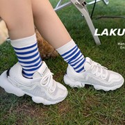 休闲黑白运动鞋网鞋LAKUER拉酷儿波拉夏季韩国童鞋儿童