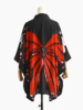 红色油画蝴蝶雪纺开衫海边度假风宽松印花罩衫蝙蝠袖防晒和服外套