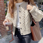 2023春秋季短款小个子，港味复古温柔风加厚毛衣，外套针织开衫女