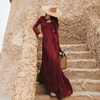 麦叙原创《塞上曲》异域，风设计感复古红色针织露腰连衣裙沙漠长裙