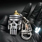合金骷髅头汽车钥匙扣包包配件装饰随身挂件恐怖元素万圣饰礼物
