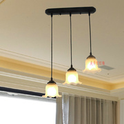 欧式复古吊灯铁艺现代3头灯饰，简约灯具餐厅吧台，咖啡厅艺术创意灯