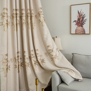 新中式窗帘现代中式扇子客厅高档大气卧室遮光3.2米高落地窗成品