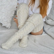 动漫欧美风秋冬保暖针织长筒过膝袜子护腿袜加厚袜子多款式可选毛