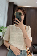 衬衫女短袖法式上衣薄夏季2024韩版宽松高级感小个子t恤小衫