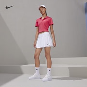 Nike耐克女短袖翻领上衣夏季耐克勾勾针织刺绣柔软舒适DV7885