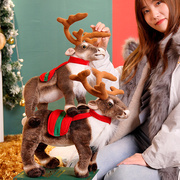 仿真圣诞鹿麋鹿公仔毛绒玩具睡觉抱枕长颈鹿玩偶布娃娃圣诞节礼物