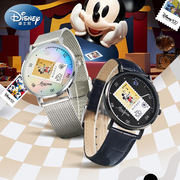 迪士尼时尚简约男生手表周年款米奇日历夜光初中学生防水石英腕表