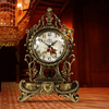 欧式纯铜台钟时尚创意田园座钟大号客厅静音石英钟表仿古摇摆钟