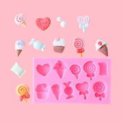 糖果模具硅胶棒棒糖爱心冰激凌巧克力，翻糖蛋糕小装饰插牌烘焙工具