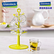 韩国glasslock家用水杯架，吸盘式沥水置物架创意玻璃杯防尘挂架