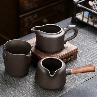 功夫茶具紫砂侧把公道杯大号茶海茶壶茶具套装配件茶漏杯分茶器壶
