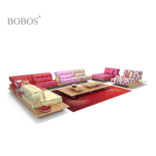 BOBOS 设计师麻将方块彩色布艺模块沙发多组合可定制现代家具民宿