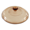 康宁晶彩透明锅盖耐高温耐热玻璃盖茶色，琥珀色0.8l1.25l2.5l3.5l