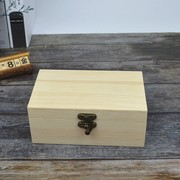 盒子带锁木制首饰盒锁长方形，桌面杂物收纳箱密码，锁木箱带锁小木盒