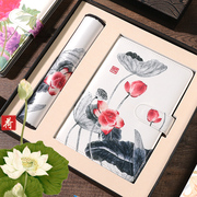 复古典云锦丝绸多功能，鼠标垫礼盒笔记本子套装，中国风特色文创
