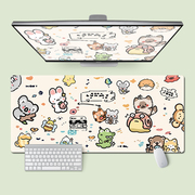 卡通小动物鼠标垫，可爱插画学习书桌定制防滑垫笔记本电脑办公桌垫