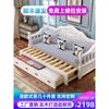 欧式实木沙发床，推拉可折叠坐卧两用床多功能，客厅双人储物箱体收纳