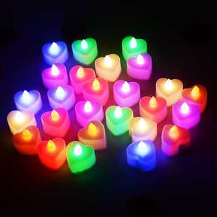 LED电子蜡烛灯浪漫求婚创意布置用品生日心形场景道具装饰情人节