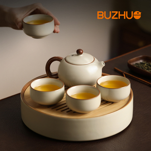 汝窑茶具套装家用办公室，会客2024陶瓷功夫，茶杯茶盘中式泡茶壶