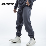 BARBRO运动休闲套头卫衣圆领加绒长袖套头衫男女同款健身套装宽松