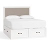 美式全实木双人床1.8米布艺抽屉，高箱储物床1.5小户型白色主卧床