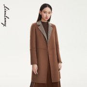 LANCY/悦朗姿2022秋季毛呢大衣是长款通勤风衣外套女士高级