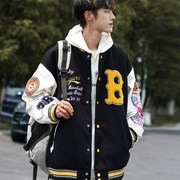 X TNF MDNS美式风街头棒球服男士春秋季潮牌vintage复古夹克外套