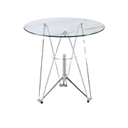 洽谈桌玻璃桌子圆钢化玻璃小圆桌现代简约玻璃圆桌椅组合圆玻璃桌