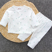 夏季婴儿竹纤维内衣套装男女宝宝纱布内衣儿童纱布套装衣服空调服