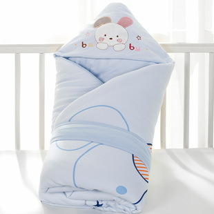 婴儿抱被新生儿纯棉包被秋冬初生宝宝用品加厚保暖被子包巾可脱胆