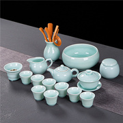 哥窑茶具套装家用整套复古简约喝茶复古釉碎纹冰裂功夫泡茶杯陶瓷