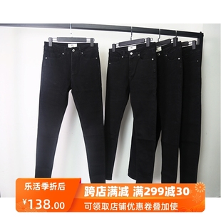 牛仔裤男修身hs高品质，纯黑色kanyea$aprocky潮流弹力小脚裤长裤