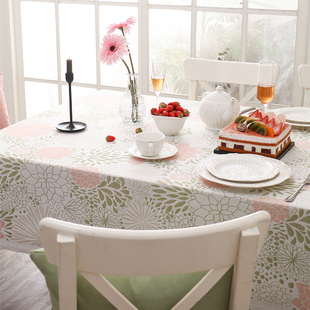 ekelund爱丽丝纯棉桌布轻奢高级感白色餐桌布长方形，茶几桌布ins风