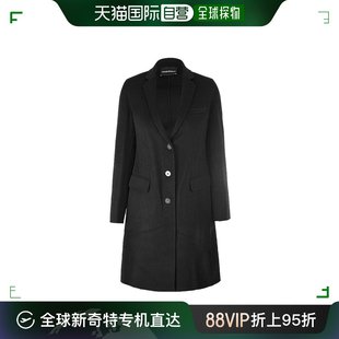 香港直邮Emporio Armani 黑色单排扣翻领大衣 4NL43T994