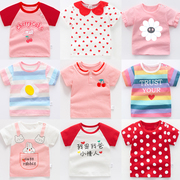 女宝宝夏装婴幼儿上衣小童半袖，女童纯棉短袖，t恤婴儿薄款夏天衣服