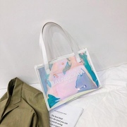 大容量白色手提包包原创设计女士果冻包流行精致休闲单肩小 方包